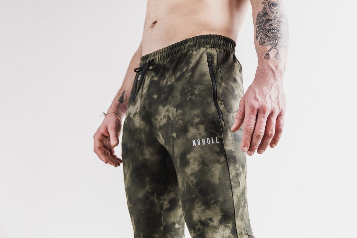 Nobull Tie-Dye Men's Joggers Green | Australia (JD8946)